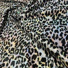 Animal Print: Metallic Leopard Spandex 4way Stretch 60” Width Fabric By The Yard