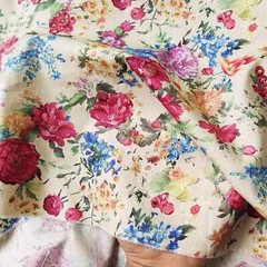 57” Wide By Yard Vintage Floral Cotton Poplin Material Fabrics For Shirt Dress