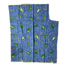 Vintage Cotton Fabric VIP CRANSTON PRINT WORKS Blue FROG and DRAGONFLY 46 x 37