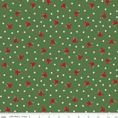 Scattered Bells in Clover | Mistletoe & Holly | Riley Blake