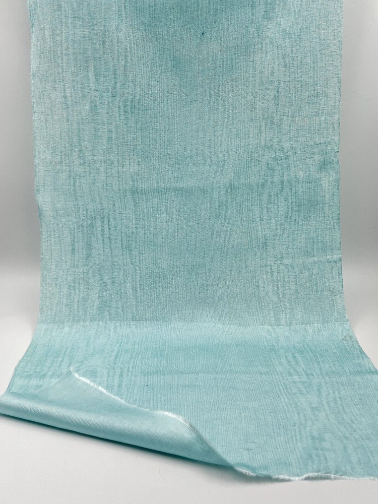 Light Blue Silk Moire Fabric, Silk Shantung Watermark Fabric By The Meter.