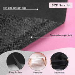 Iron-On Fleece Fabric 300 X 100Cm, 50 G/M² Fleece Line for Iron-On, Ironing Inse