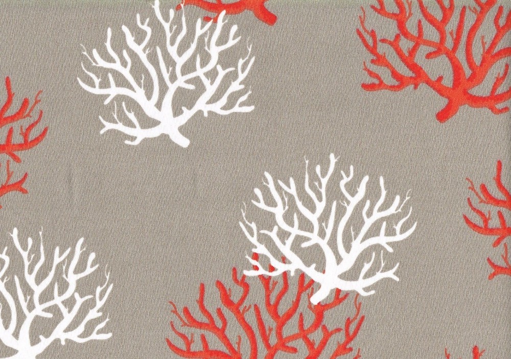 Premier Prints Isadella Salmon Gray Salmon White Outdoor Drapery Upholstery