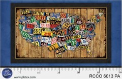 24″ X 44″ Panel Route 66 Commemorative License Plate Cotton Fabric D765.50