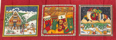 DEBBIE MUMM 3 BLOCK CHRISTMAS PANEL FOR SSI, 15 1/2″H x 44″W