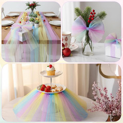 Glitter Fabric Tulle Glitter Rainbow Sparkle Tulle Gradient Craft Shimmer Color
