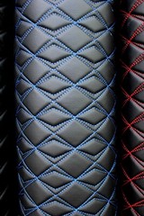 Blue Vinyl Grain Quilted Faux Leather Upholstery Fabric | Butterfly 55″ 4mm Foam