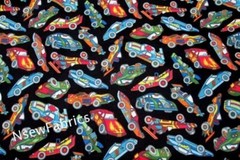 Race Car Fabric Nascar Racing Hot Rod Toss Cotton DIY Craft Quilt BTHY