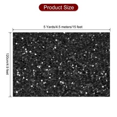 Sequin Fabric Black, 5 Yards Length 3.9 Feet Wide Velvet Fabric for Craft