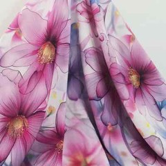 55” Wide By Yard Vivid Flower Romantic Fabric Soft Rayon Viscose Material Dress