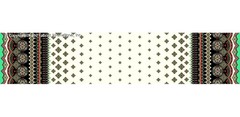 Chiffon Printed Mayan Sheer Fabric, Ethnic Floral Border Dress Fabric