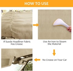 3MM Beige Suede Headliner Fabric 36″x60″ Foam Backed For Car Inner Roof Repair