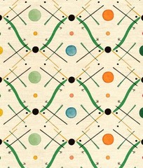 OTTOLINE CURTAIN FABRIC “IMPROVISATION 1 – GREEN” 2 METRES 100% LINEN