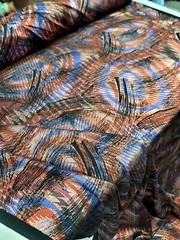 Nylon Spandex 60 W Stretch Fabric Sold BTY Design Multicolor Metallic Blue Red