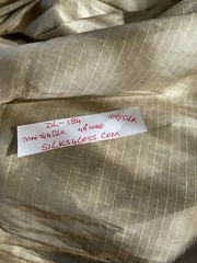 Designer Quality 100% Silk Heavy Thai Dupioni Fabrics Stripes – Natural!!!