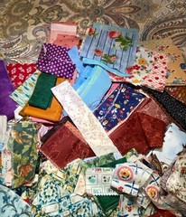 Quilt Scrap Lot 3 lb mixed 2″ + strips cotton calico prints strips floral fun