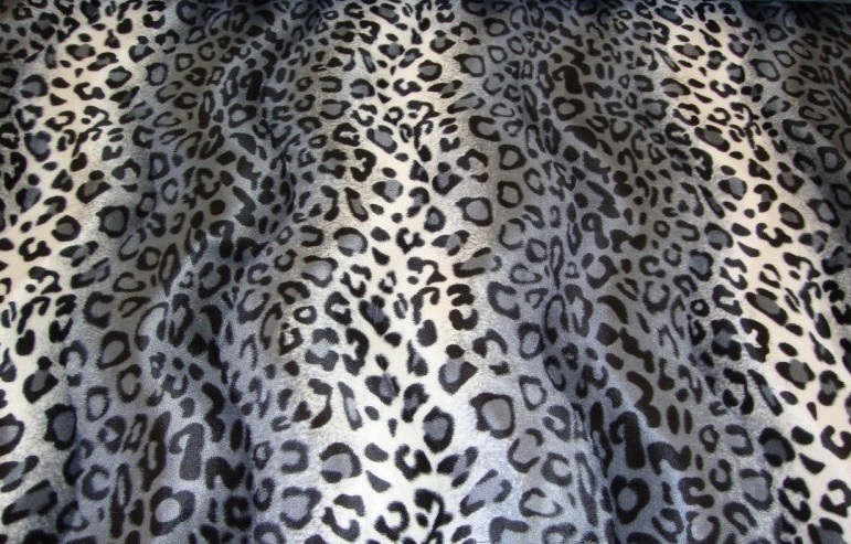 Faux fur Upholstery Leopard Gray velboa fabric 58″ wide fabric