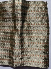 JACQUARD BROCADE FABRIC-saree blouse piece-BEIGE Golden 32″X29″ banarsi ORANGE