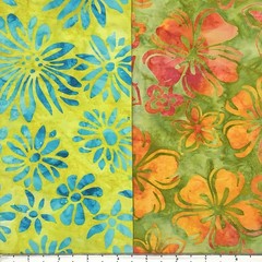 Lot 20 Fat Quarters Flowers Batik Lunn Fabric FQ Pack 100% Cotton Rainbow