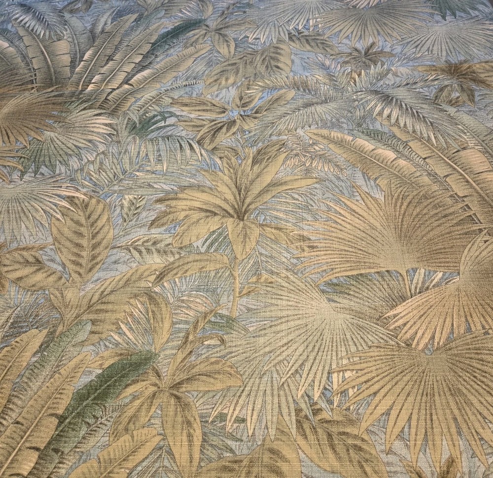 Tommy Bahama BAHAMIAN BREEZE Palms Outdoor Fabric 2 Yds X 55″ Blue Green READ