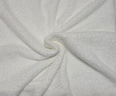 White PFD Cotton Velour French Terry Knit Fabric By Yard [ Spa Robe , Towel]
