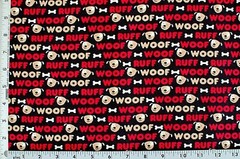 BTY*HOLIDAY WOOF*RUFF*BONES*DOGS*FACE MASKS*100% COTTON FLANNEL FABRIC 42X36″