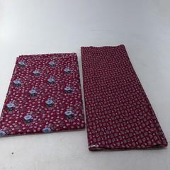 2 Pieces of Cotton/Cotton Blend Floral Fabric approx 3 Yds Total 44″ Wide