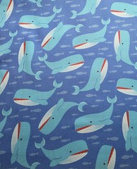 Freckle + Lollie – Belle & Blue Sea; Whales 🐋 Quilting And Crafting Fabric