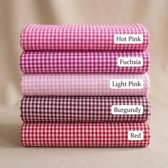 Neutral Gingham Fabric Poly Cotton Small Check 60 Inch Wide Brown Charcoal