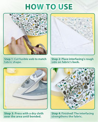 Woven Cotton Iron-On Fusible Interfacing: 44 Inch X 2 Yards White