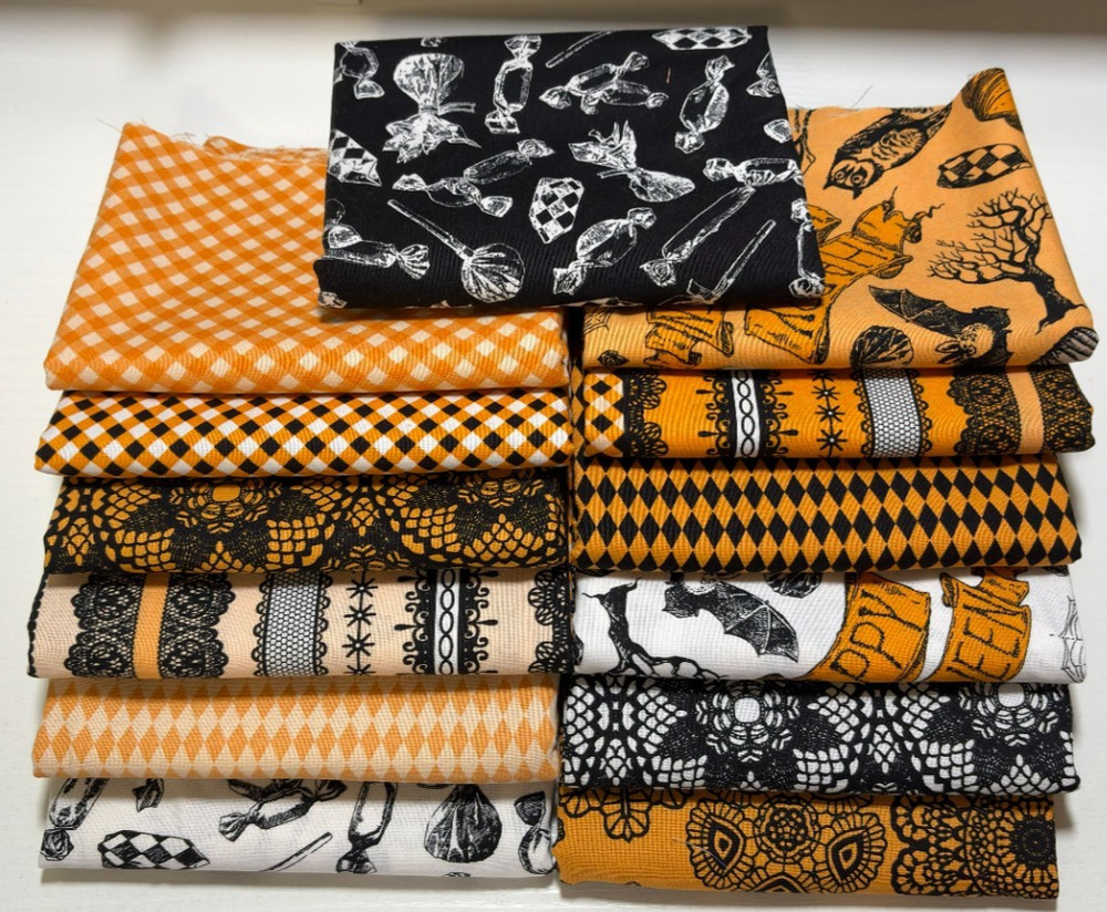 Halloween Fabric Bundle – 13 Assorted Half-Yard Cuts