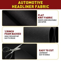 3MM Automotive Universal Flat Knit Headliner Fabric With Foam Backing 60″ Wide