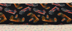 Red Farm Tractors on Black * Timeless Treasures * 8″ x 22″