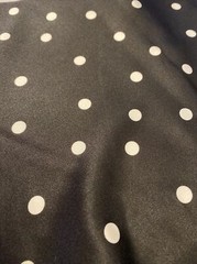 Pure Silk Satin Remnant Fabric Quilt Hairband Scrunchie Face Masks WhitePolkadot