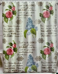 Christian Bible Verse 4yd Fabric Lilac Damask Rose Shower Curtain Fleur De Lis