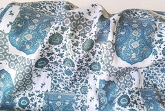 Blue Plaid Patchwork Fabric 55” Wide By Yard Soft Rayon Viscose Material Sewing