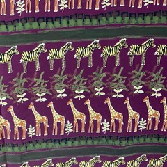 New African Hi Fashion Fabrics 5 yds MuuMuu Kaftan Giraffes Zebras Poly Rayon