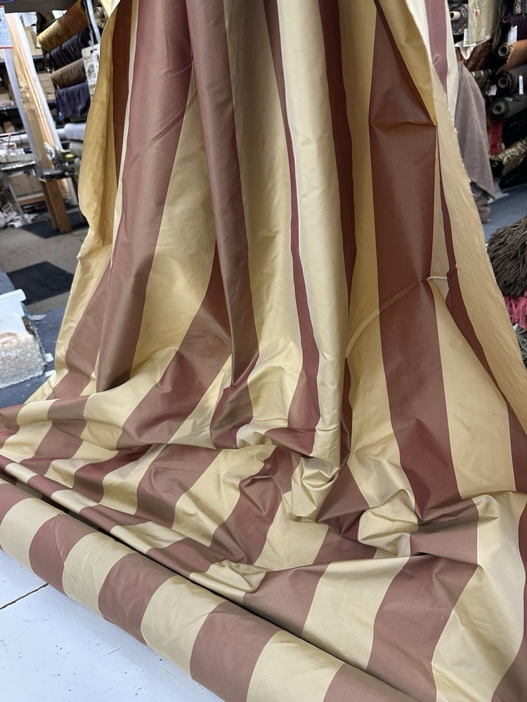 Striped TAFFETA Silk . 100% silk. Sold By the yard.