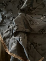 Faux Silk Taffeta Fabric W60”xL4.2Yds Dark Brown Flower Confetti Special Events