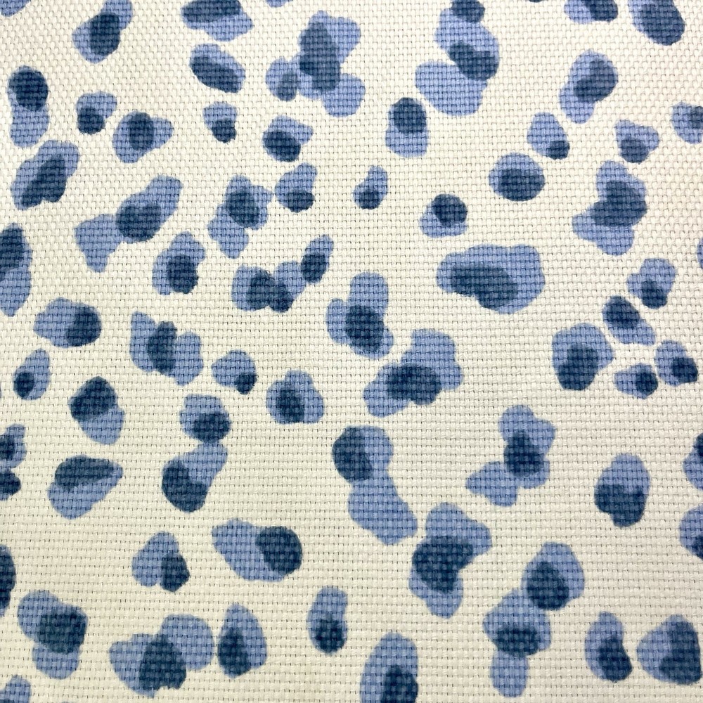 BALLARD DESIGNS MIRA BLUE ANIMAL LEOPARD DESIGN BASKETWEAVE FABRIC BY THE YARD