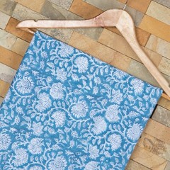 5 Yards Indian voile Fabric Cotton Sanganeri Hand Block Print Floral Fabric