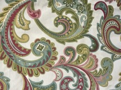 Covington Camden MULTI Red Green Blue Floral Paisley Jacobean Linen Rayon Fabric