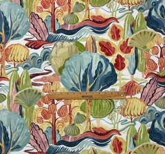 P KAUFMANN FAIRY MEADOW CARNAVAL ABSTRACT TREES MULTIPURPOSE FABRIC BY YARD 54″W
