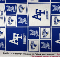 Air Force Falcons Blue White Collage Cotton Fabric by Sykel BTHalfY #32