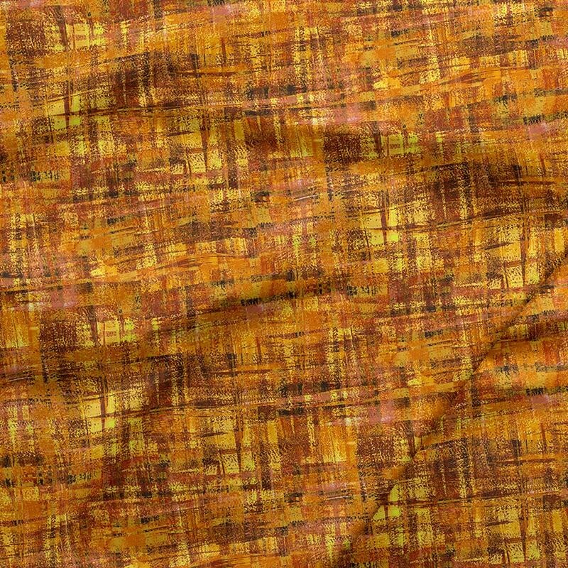 Cotton Brushstrokes Painted-Look Textured Blenders Gold Fabric Print BTY D142.13