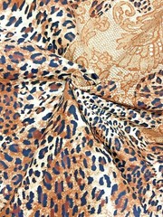 Animal Print with Lace Print Cotton Fabric for Face Masks ~ 44″x71″ almost 2yds