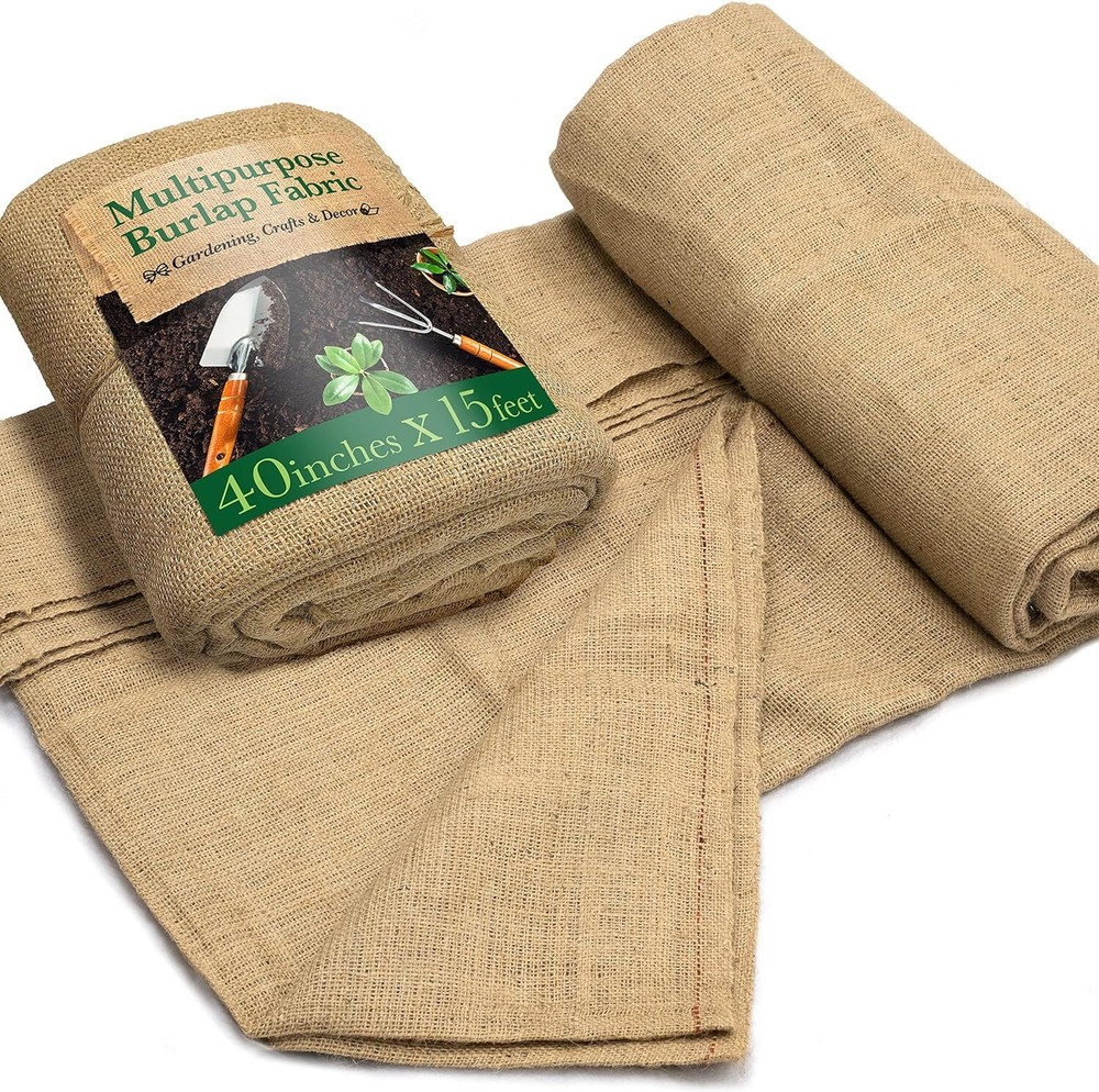 40 Inch X 15 Feet Durable Beige Burlap Fabric Roll For Diy Gardening And Events
