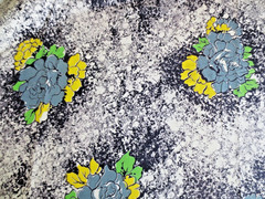 MOD 60’S 70’S LARGE FLORAL FABRIC MULTICOLOR 67″ X 35″ NEW VINTAGE