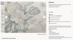 Mark Alexander YORK — GRISAILLE Blue-Grey 100% Linen Print Fabric LARGE REMNANT