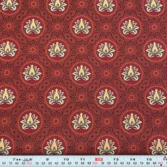 Marie Osmond 2007 Quilting Treasures Brick Red Cotton Fabric by the HALF YARD